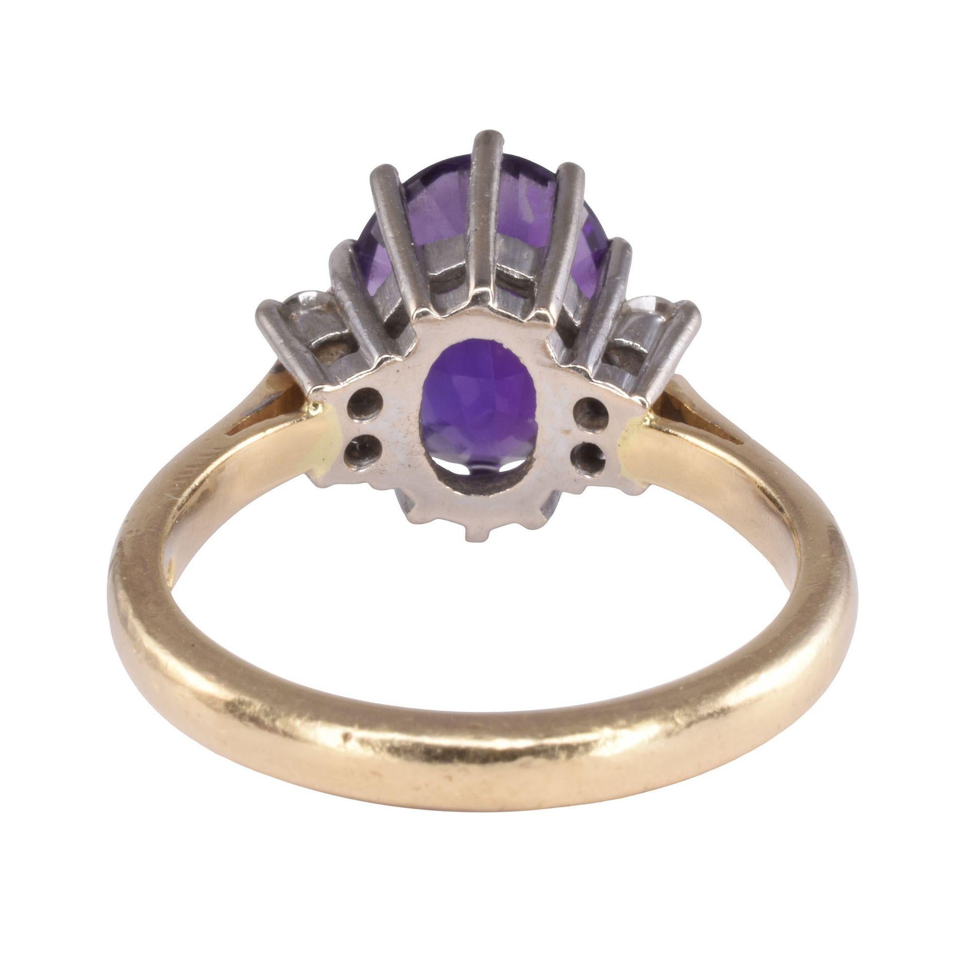 18K Mixed Cut Amethyst Ring In Good Condition For Sale In Solvang, CA