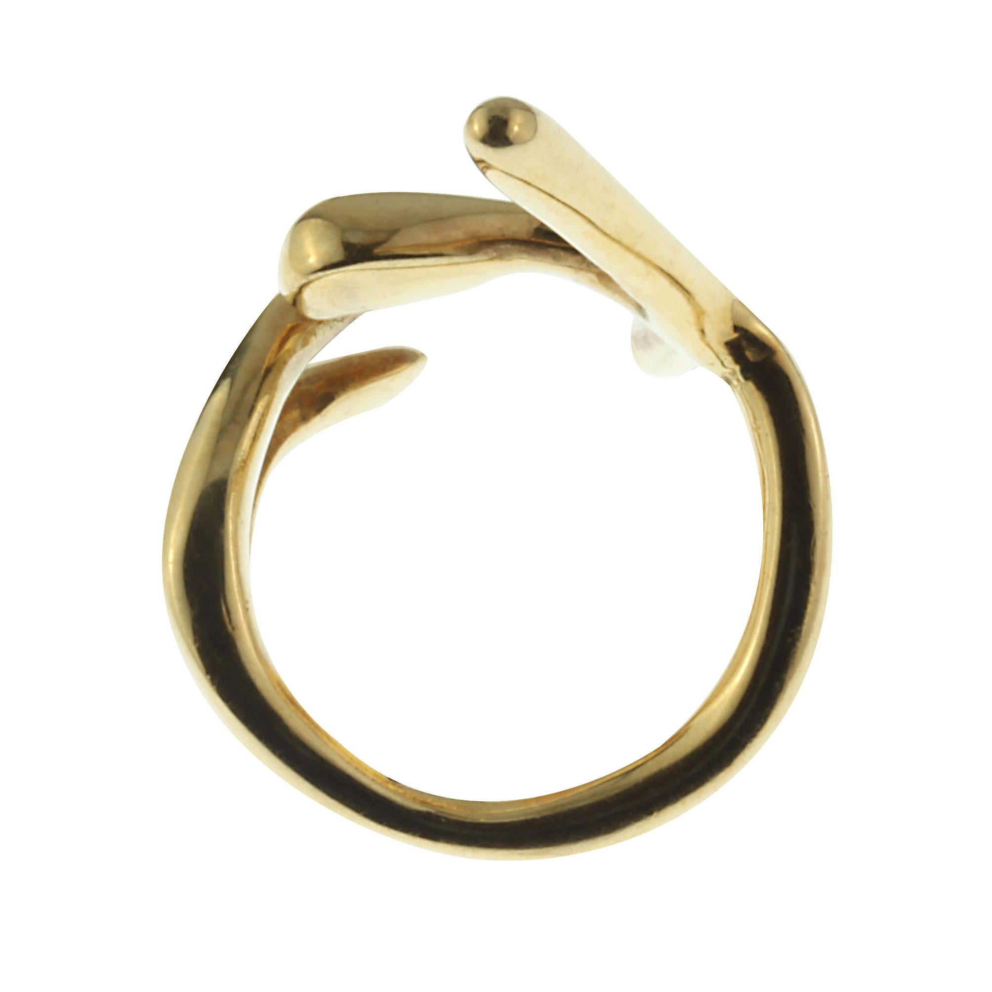 Artisan AJD 18 Karat Modern Free Form Crossover Ring