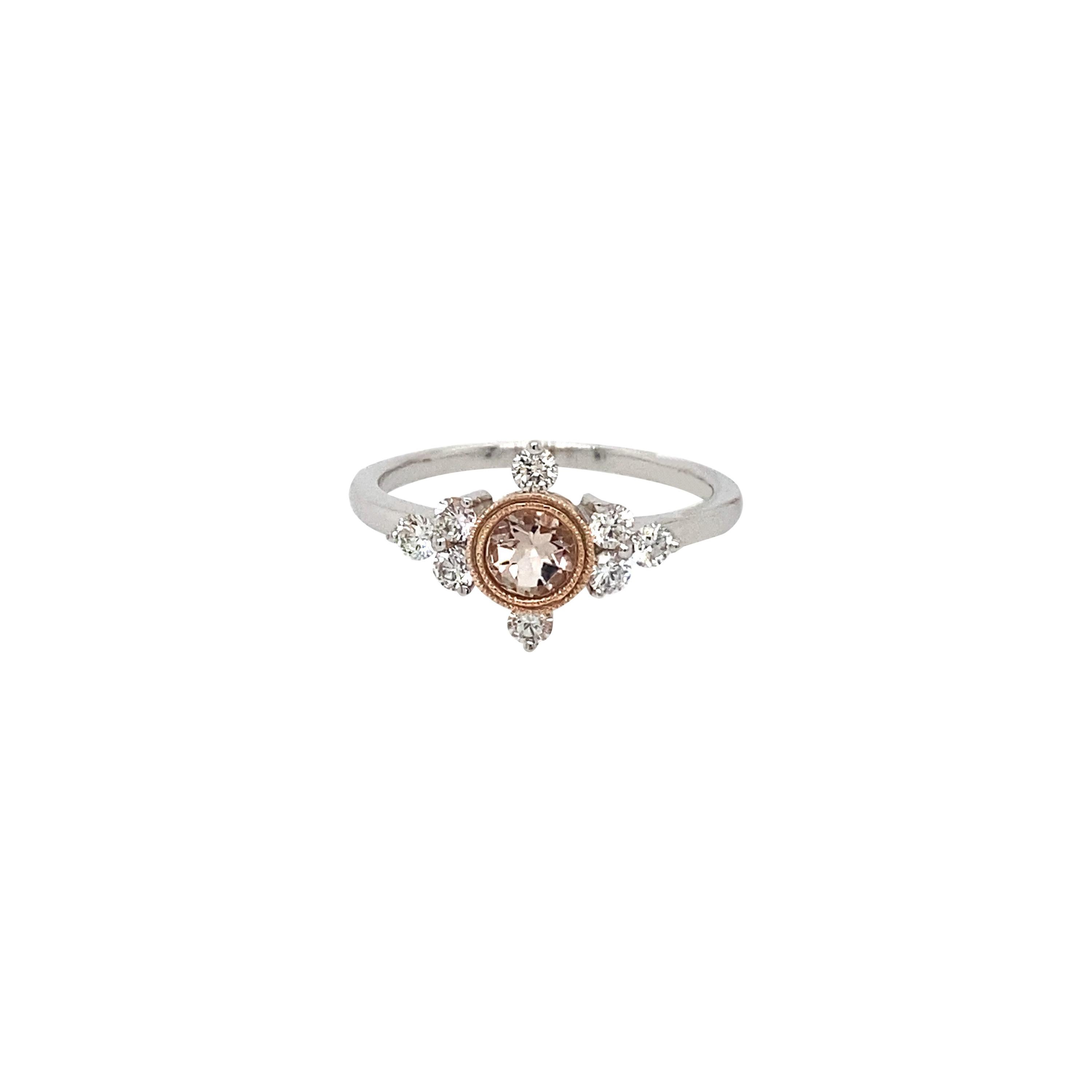 18K Morganite and Diamond Fashion Ring