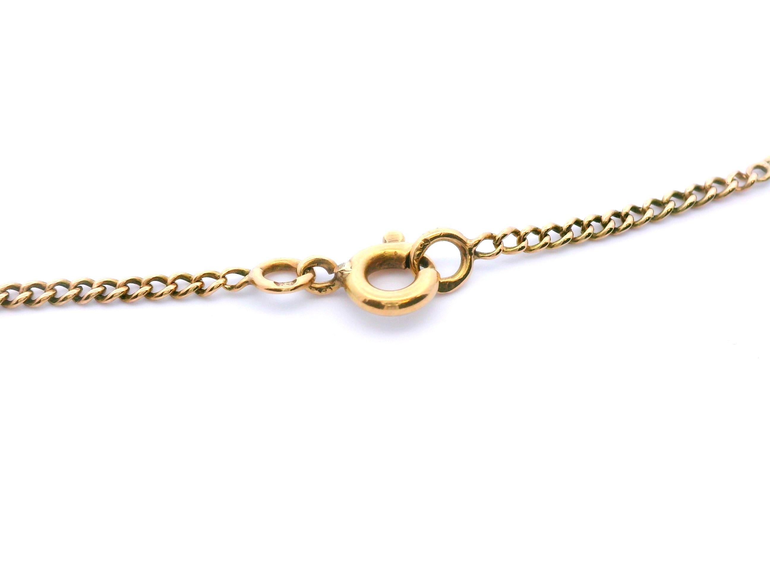 Pendentif Mère Maria 18k avec chaîne en or jaune 14k en vente 3