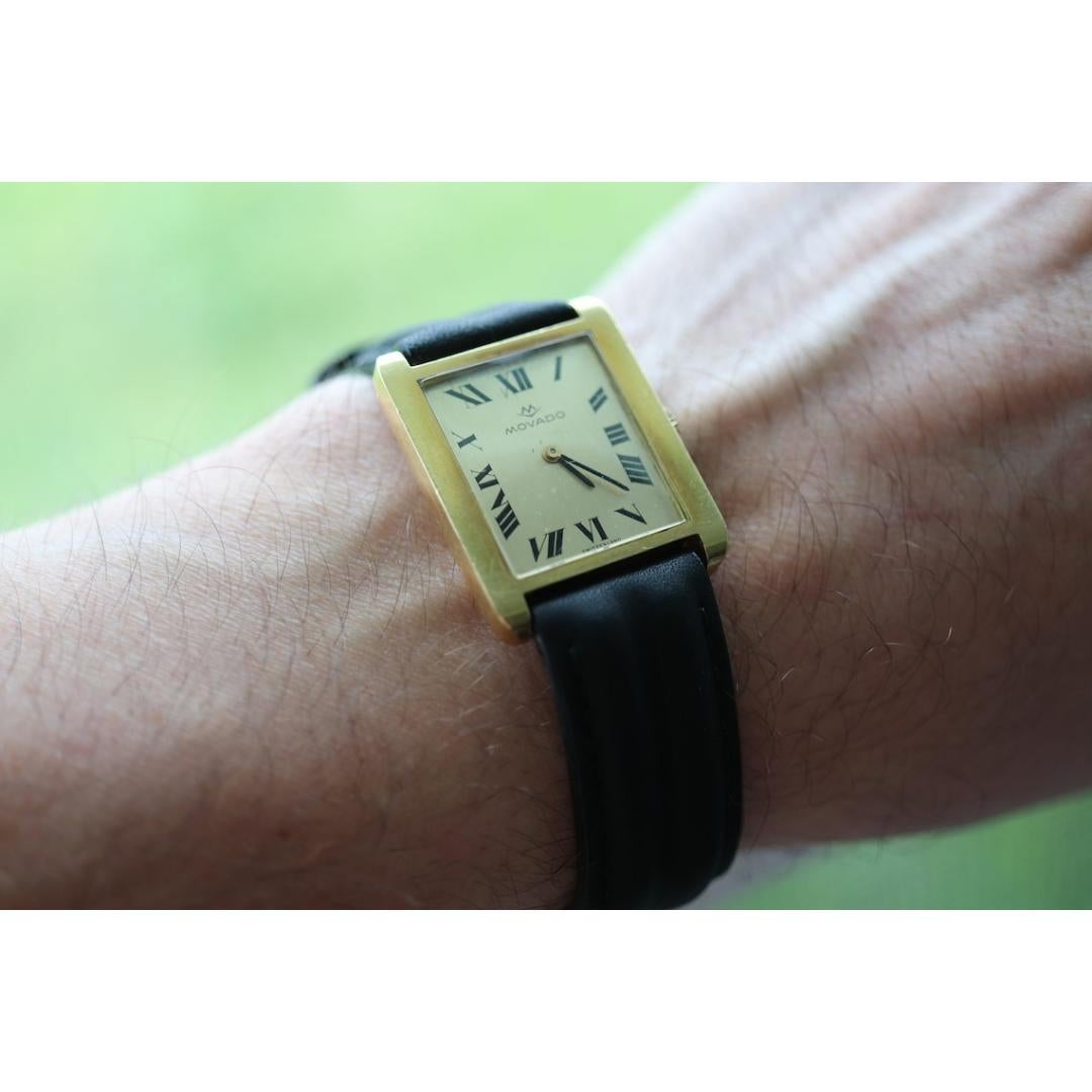 18k MOVADO Rechteckige Handuhr. Movado Vintage Tank 3