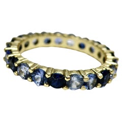 18k multi blue sapphire ring