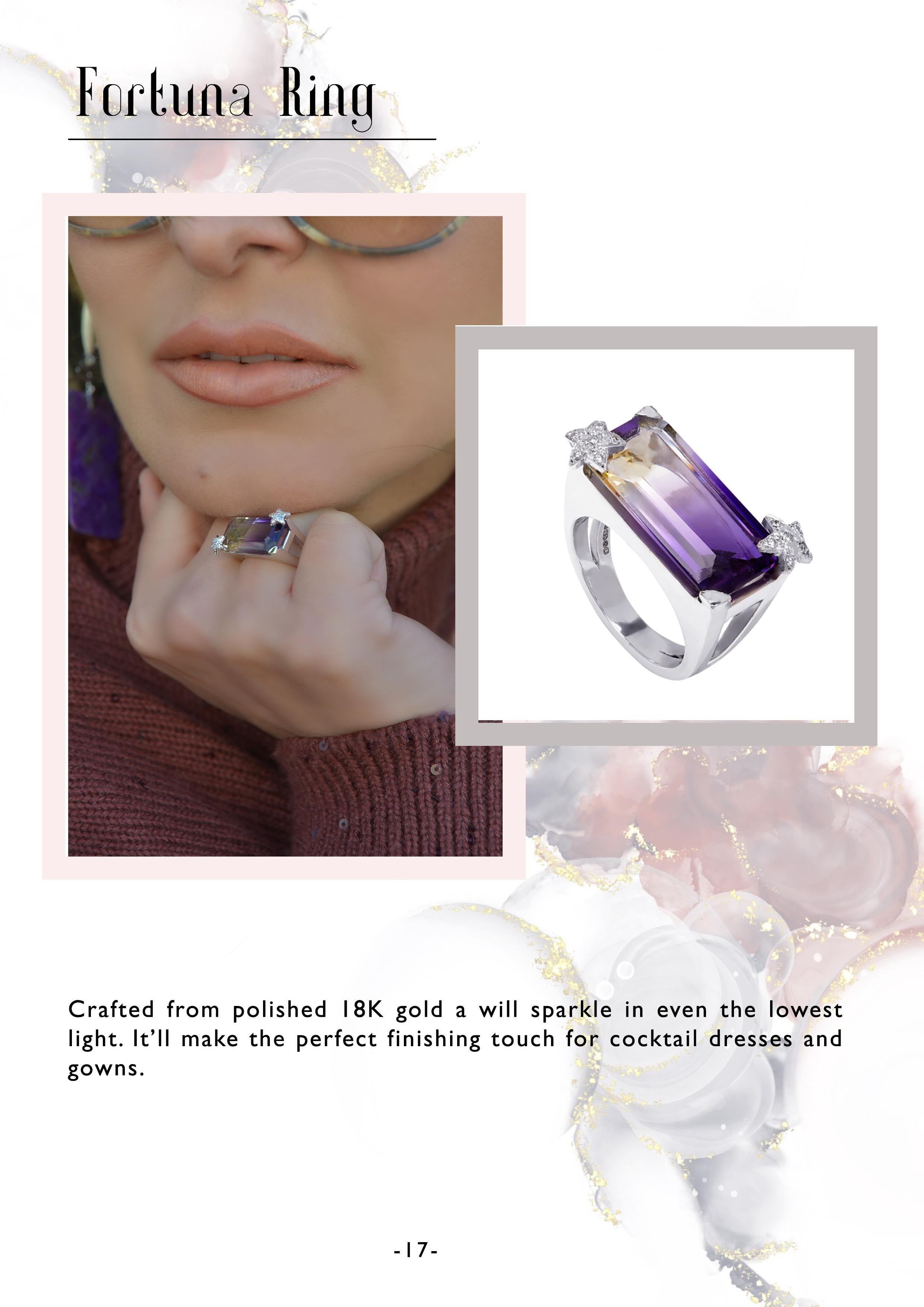 18k mehrfarbiger Cocktail-Goldring für Damen oder Herren im Angebot