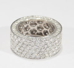 18 Karat Multi Row Diamond Eternity Band White Gold