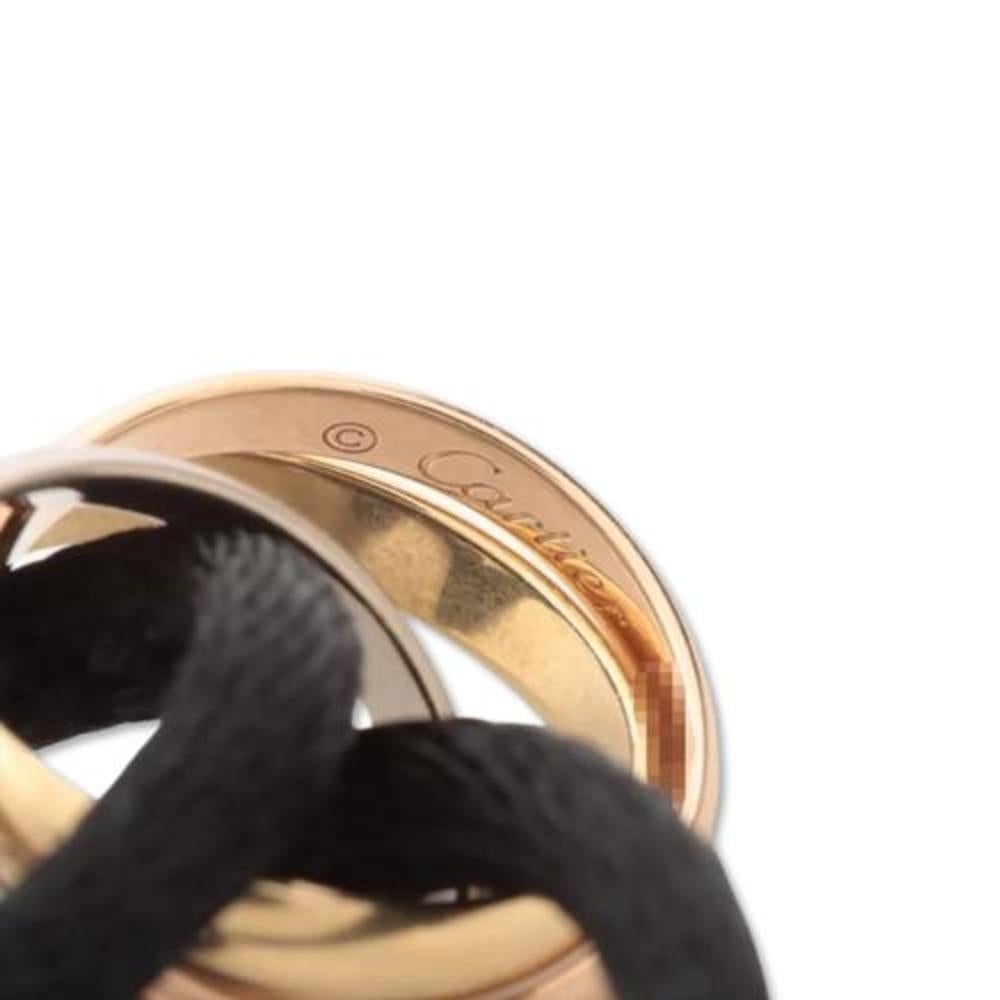 18k Multicolor Gold Cartier Trinity Cord Bracelet In Excellent Condition In New York, NY