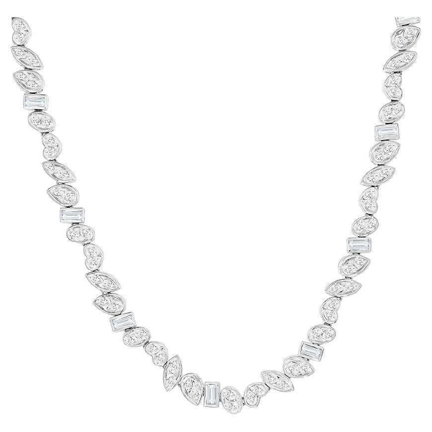 18 Karat mehrförmige Diamant-Halskette mit 10 Karat
