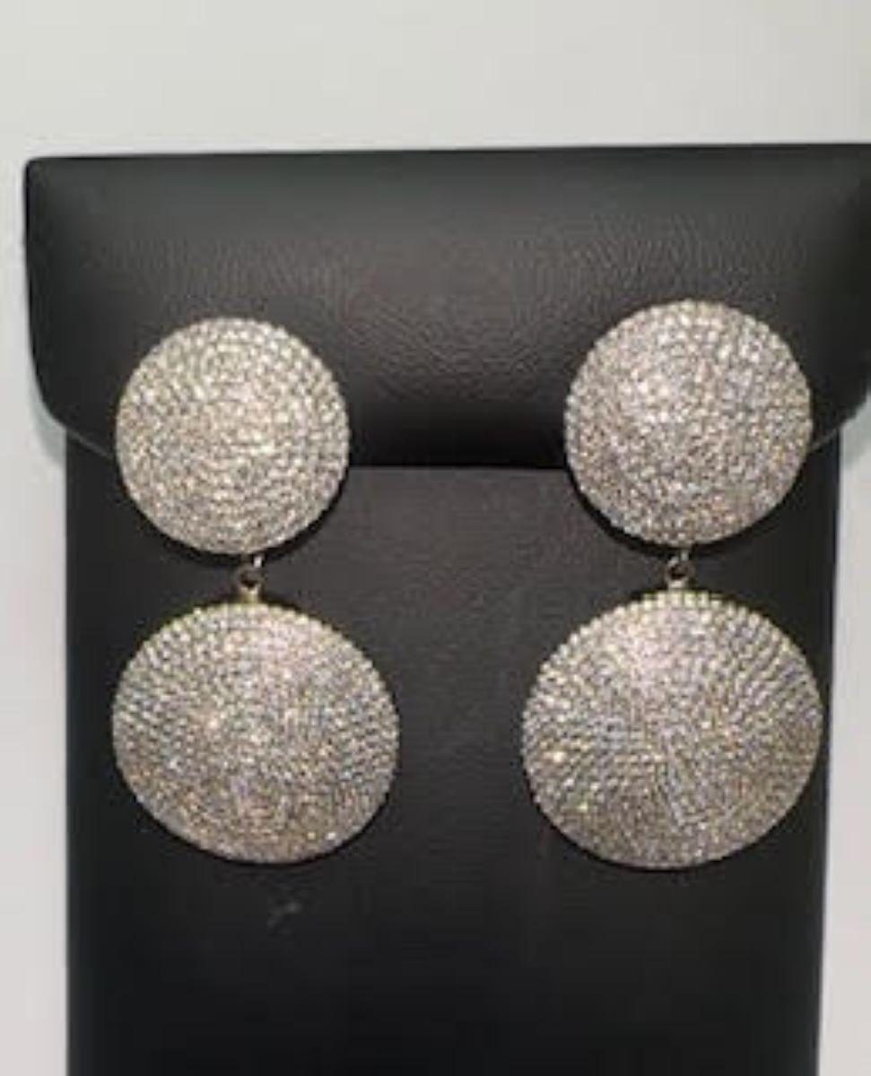 da uomo o donna Orecchini a clip con diamanti naturali 18K in vendita