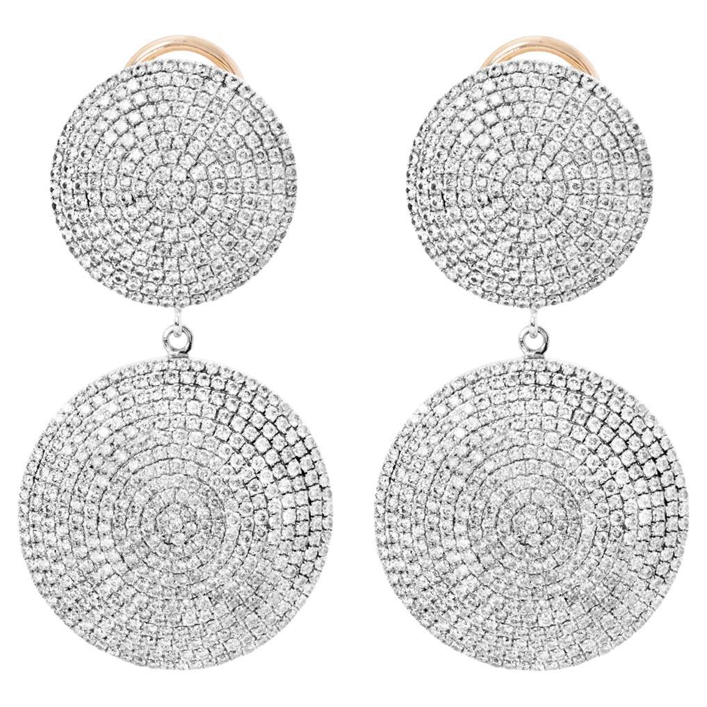 Pendientes de clip con diamante natural de 18 quilates