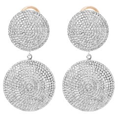 Pendientes de clip con diamante natural de 18 quilates