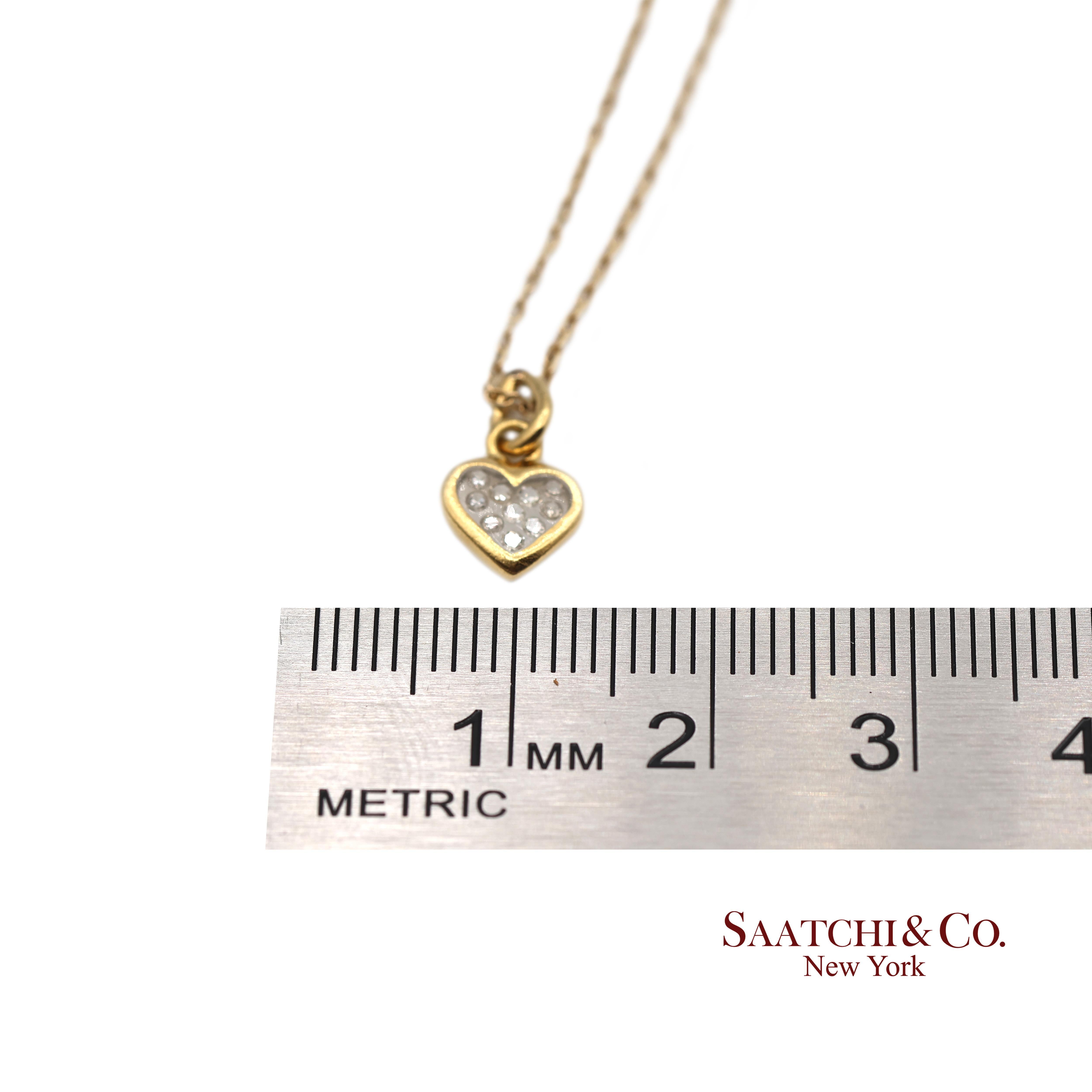 18K Naturdiamant-Anhänger in Herzform mit 14K Gelbgoldkette 9