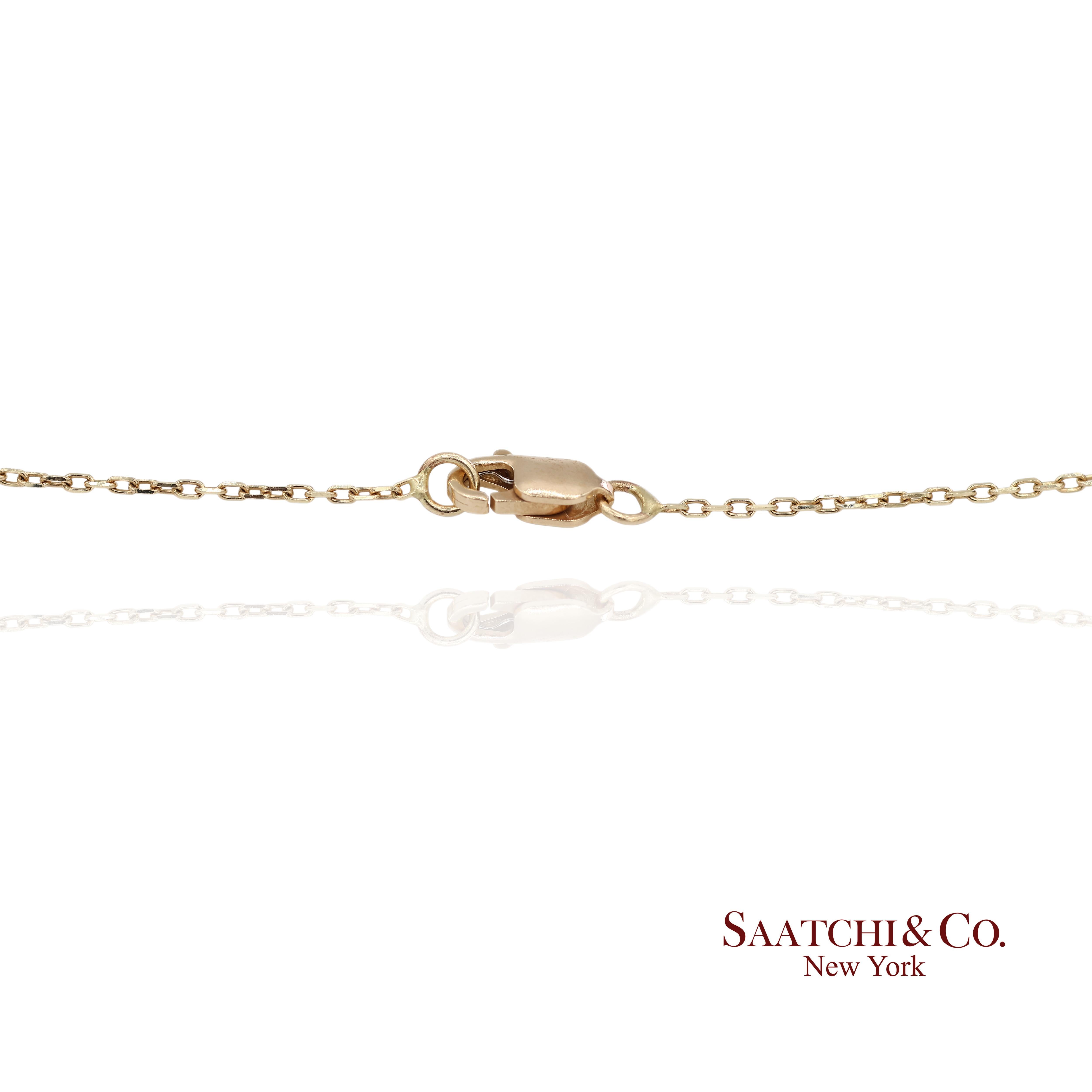 18K Natural Diamond Heart Shape Pendant with 14K Yellow Gold Chain For Sale 1