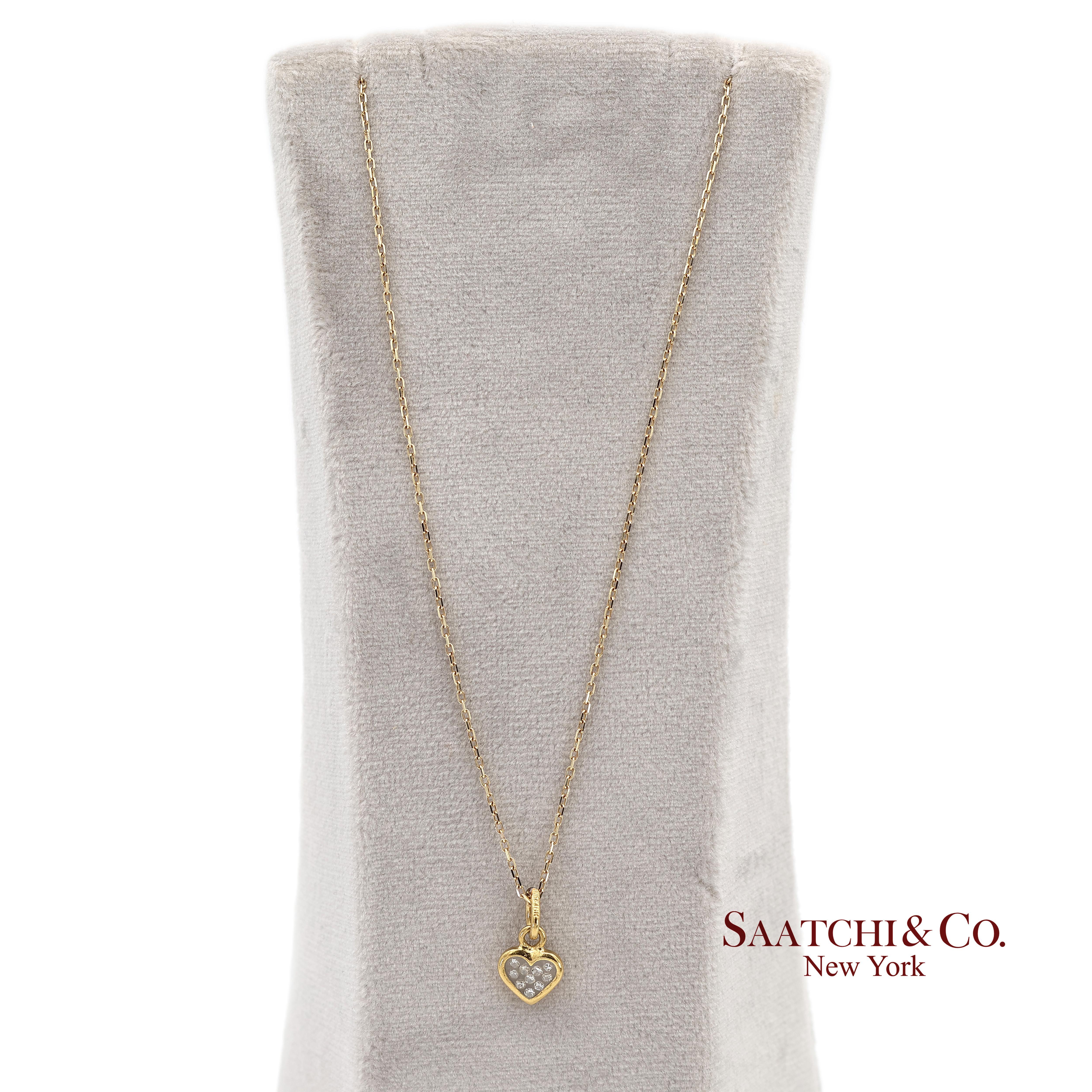 18K Naturdiamant-Anhänger in Herzform mit 14K Gelbgoldkette 2