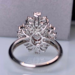 Eostre Type A Red Jadeite, Morganite and Diamond Ring in 18K White Gold