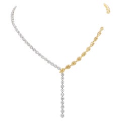 18K Natural White & Yellow  Diamonds Necklace Tw: 38.64 carats