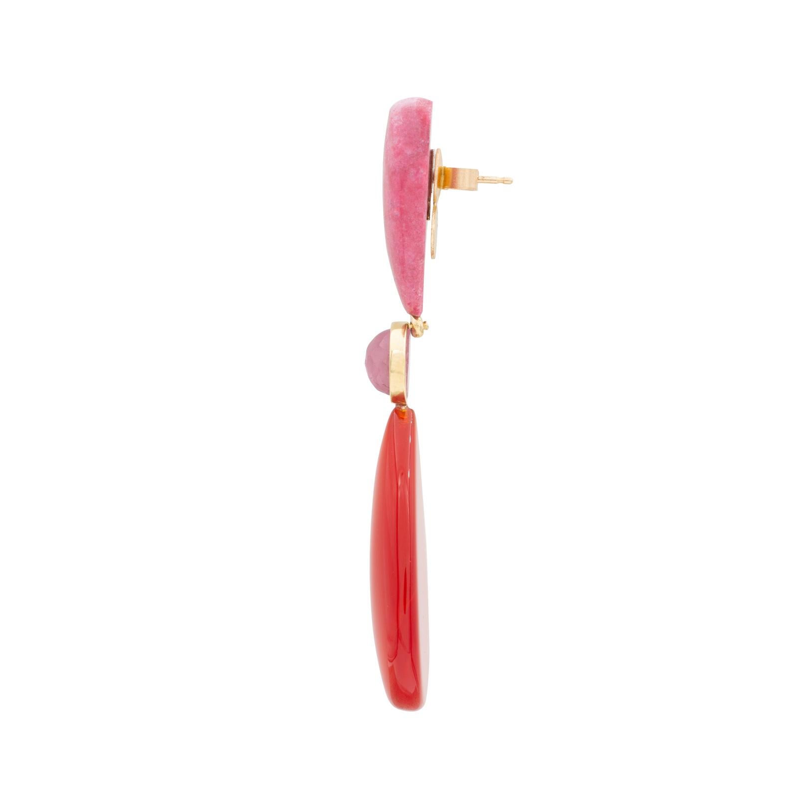 pink indian earrings