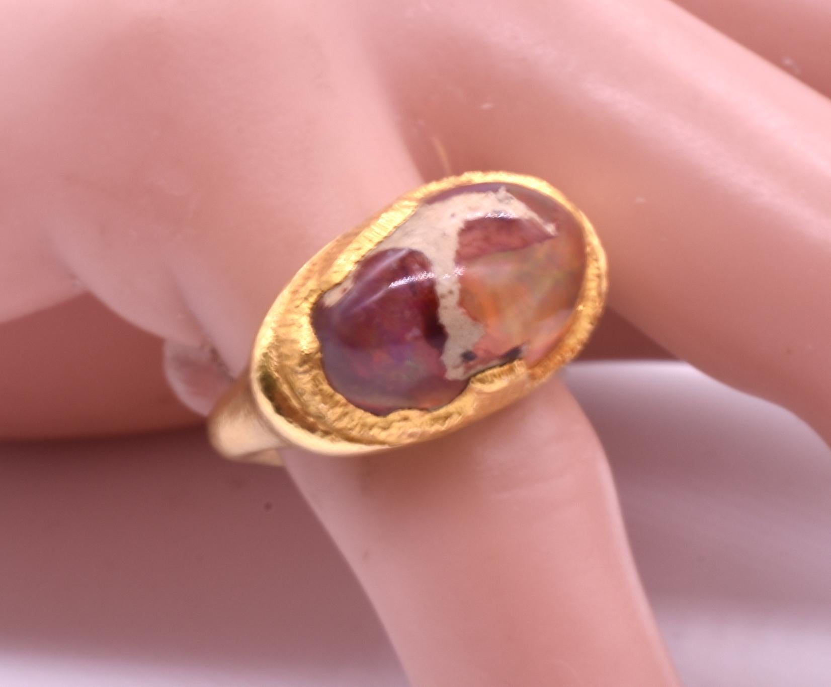 matrix fire opal ring