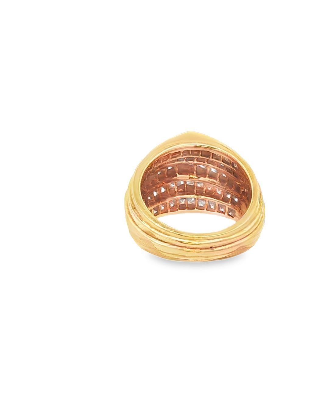 Taille carrée Bague en diamant 18K Oscar Heyman en vente