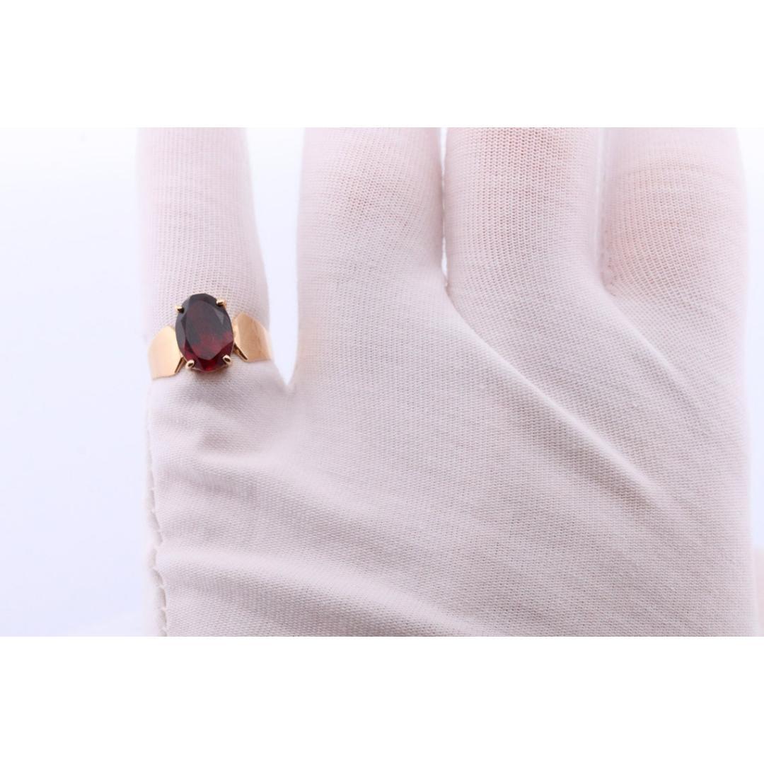 Femenino o masculino Anillo de granate facetado ovalado de 18k. Anillo solitario de granate talla oval de 18k.Rodolita grande en venta