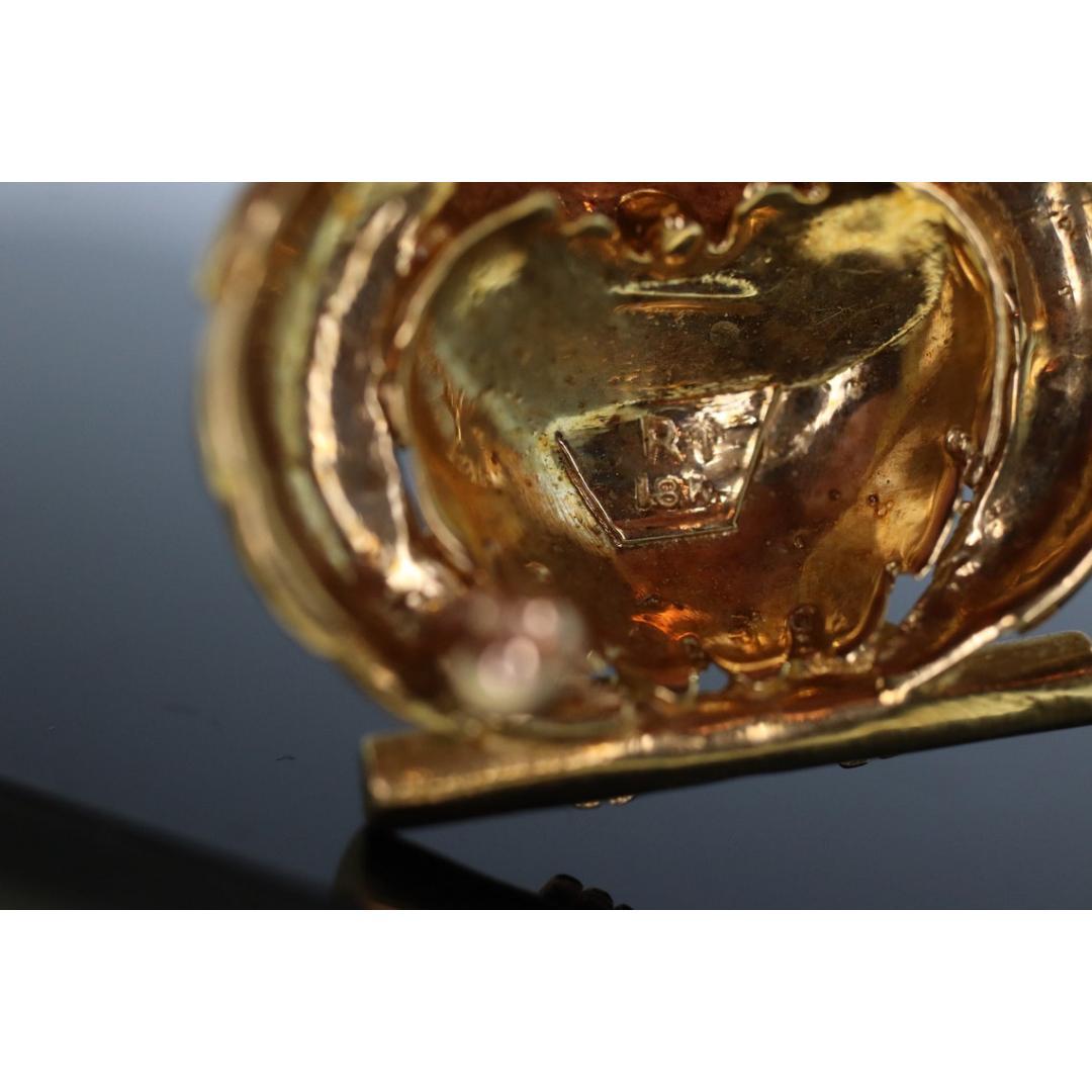 Women's 18k Owl Brooch. 3D Wise OWL with Ruby Eyes Brooch. 18k Yellow Gold Owl Pendant For Sale