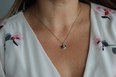 18k Panda Face Pendant. 18k WG Diamond 3D Diamond Head Necklace