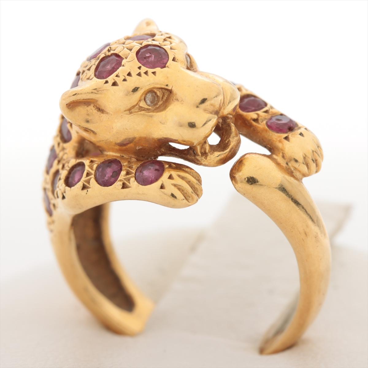 18 Karat Panther Leopard Jaguar Cheetah Rubin Ring. Besetzte Rubine bereit zum Beutel (Rundschliff)