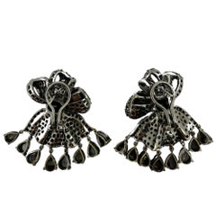 18K Schwarze Diamant-Ohrringe mit Birnenschliff