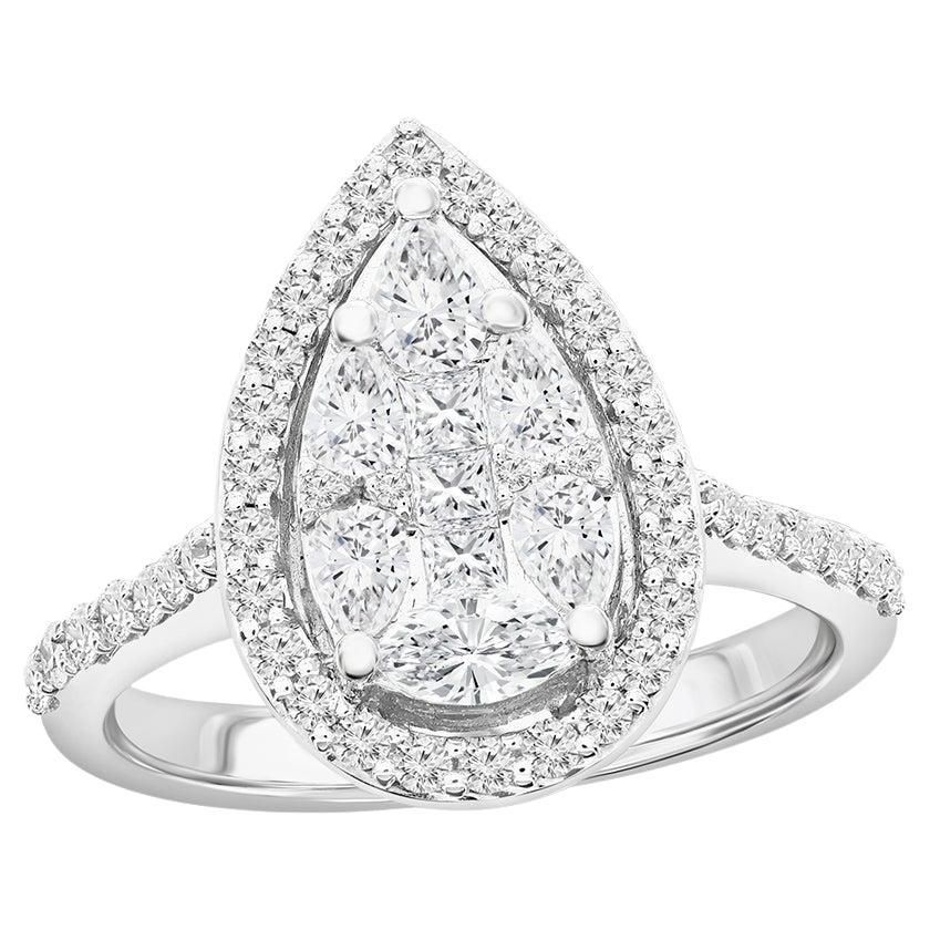 18K Pear Shaped Engagement Ring 2.50 Ct.
