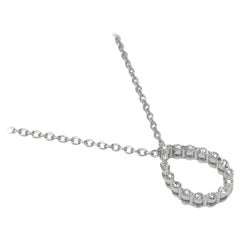 18k White Gold Pear Shape Diamond Necklace Teardrop Pendant Necklace