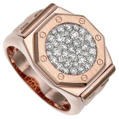 18 Karat Roségold Uhrenförmiger Diamantring, 0,80 Karat