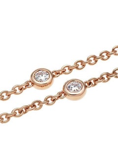 18K Pink Gold Diamond Station Bracelet, Total 0.29ct