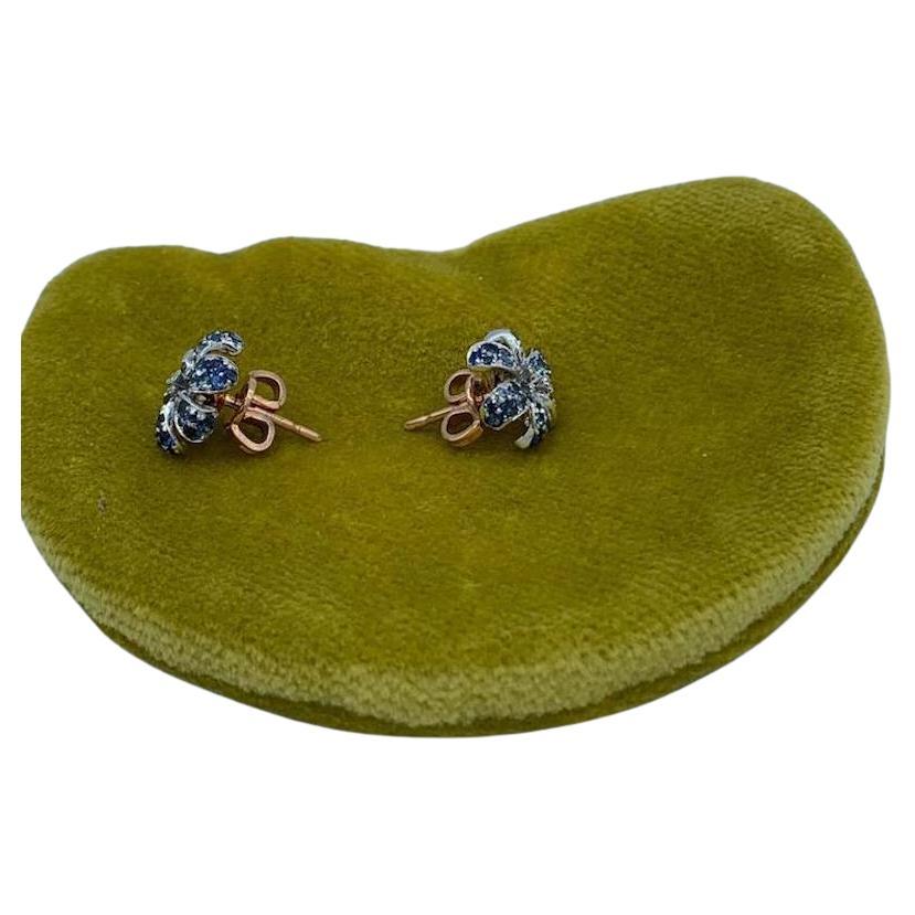 Bvlgari Flora 18K Rose Gold 0.42 Ct Diamond and Sapphire Earrings at ...