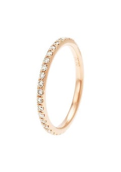 18K Pink Gold Full Eternity Diamond Ring, Size 5.0
