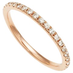 18K Pink Gold Full Eternity Diamond Ring, Size 5.0