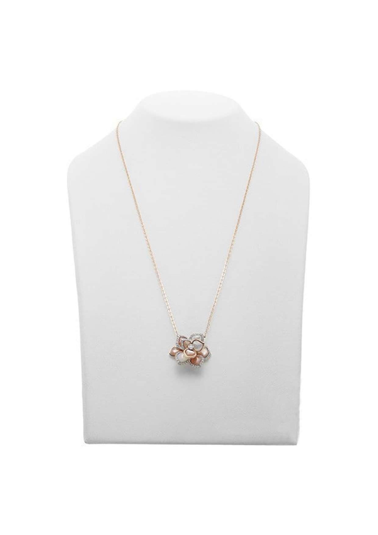 Collana con diamante madreperla in oro rosa 18K, 0,34ct In condizioni Nuovo in vendita a Holtsville, NY