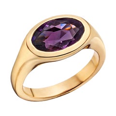 18k Pink Gold & Purple Sapphire Gypsy Ring