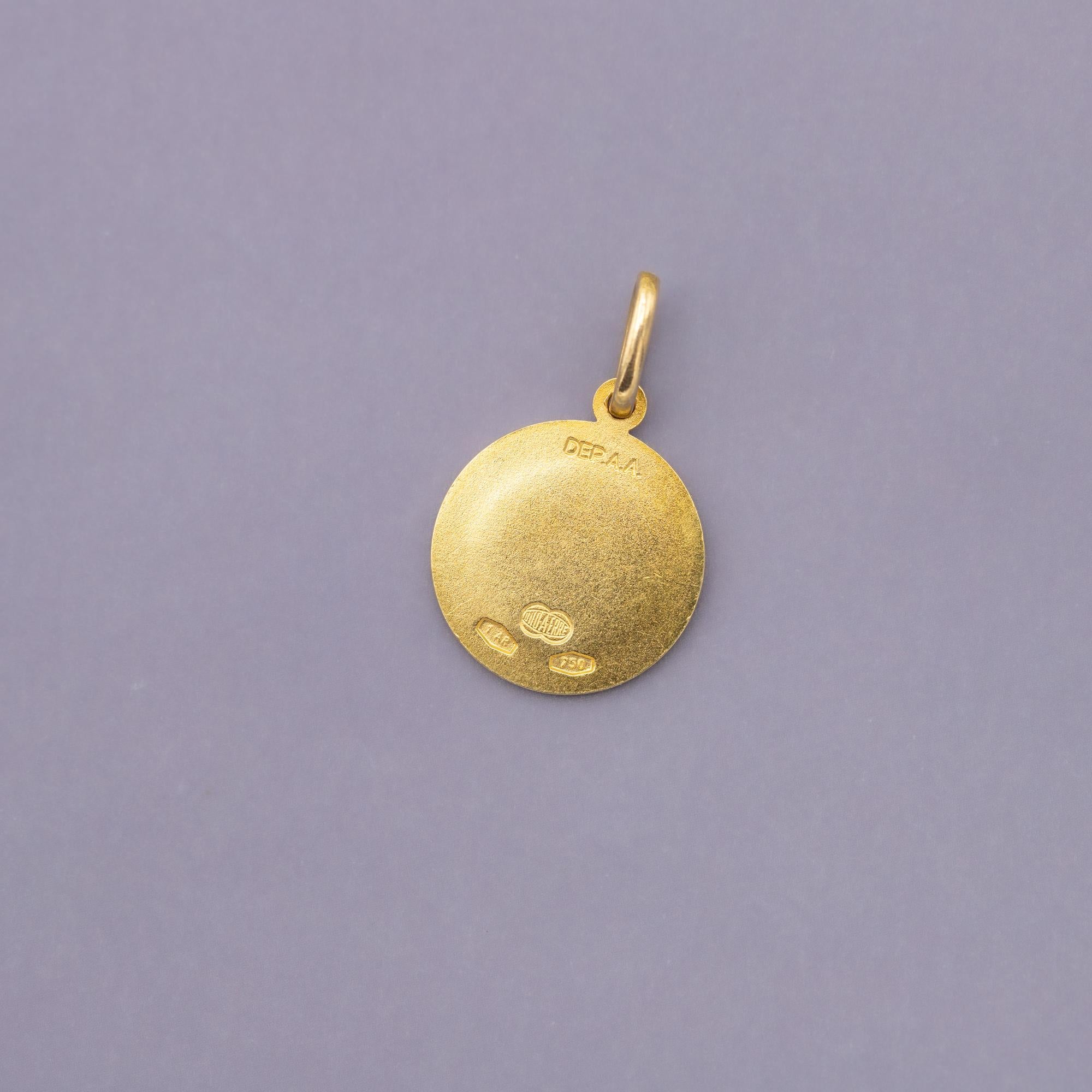 18K plain Più di ieri e meno di domani - Italian 18 karat solid gold Love token In Good Condition In Antwerp, BE