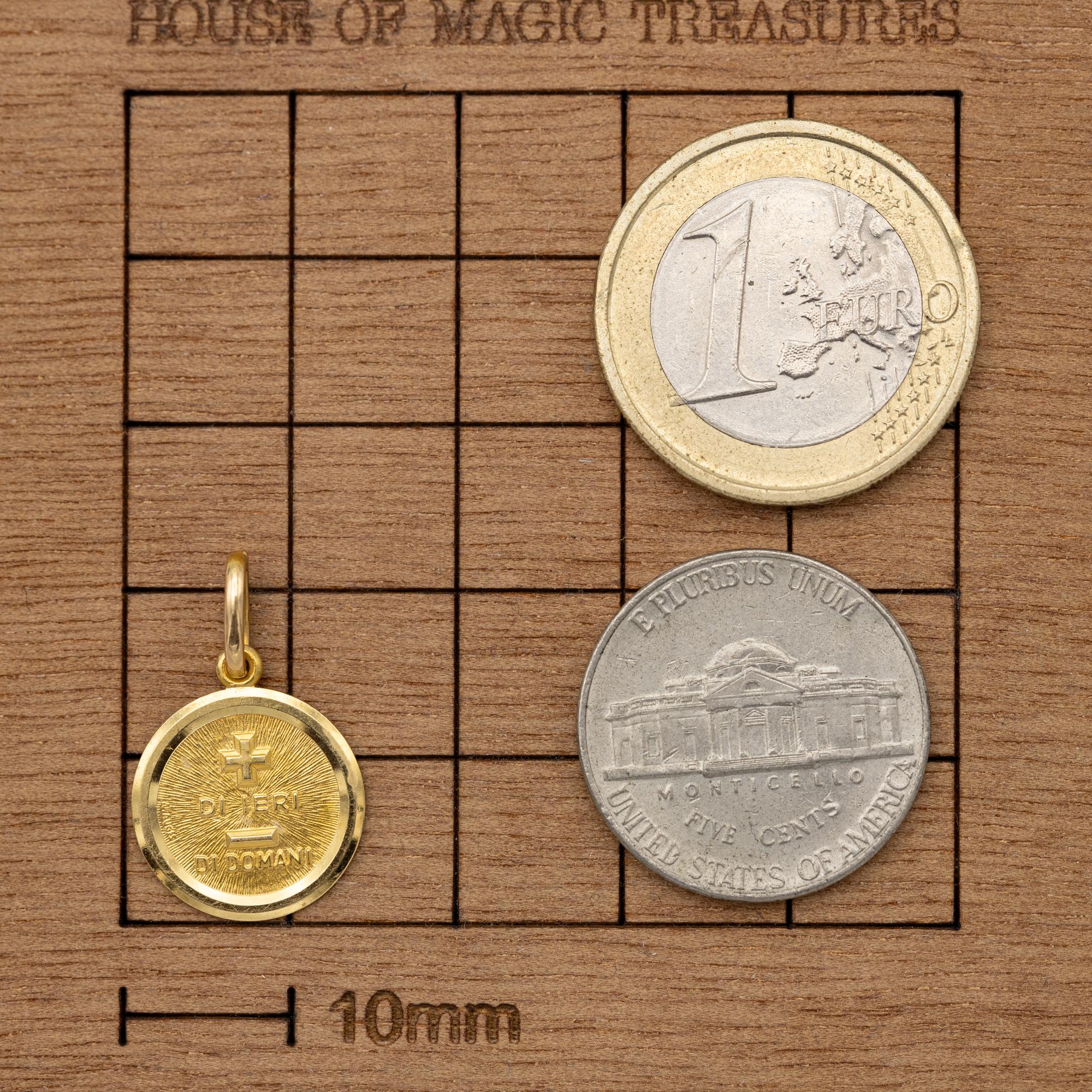 Women's or Men's 18K plain Più di ieri e meno di domani - Italian 18 karat solid gold Love token