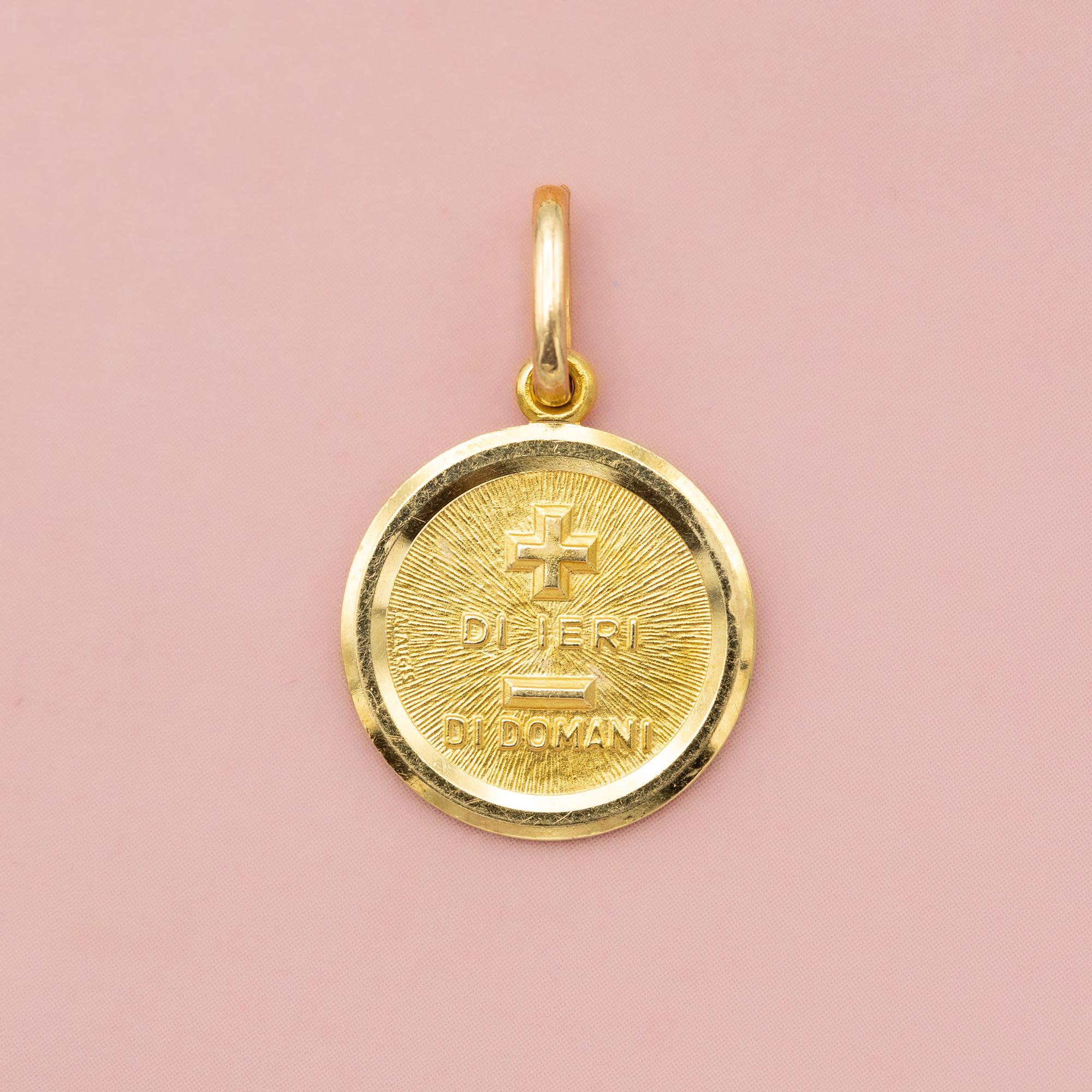 18K plain Più di ieri e meno di domani - Italian 18 karat solid gold Love token 4