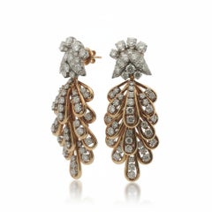 18K Platinum David Webb Diamond Dangle Earrings