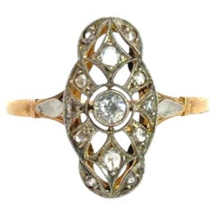 18k & Platinum Diamond Art Deco Ring
