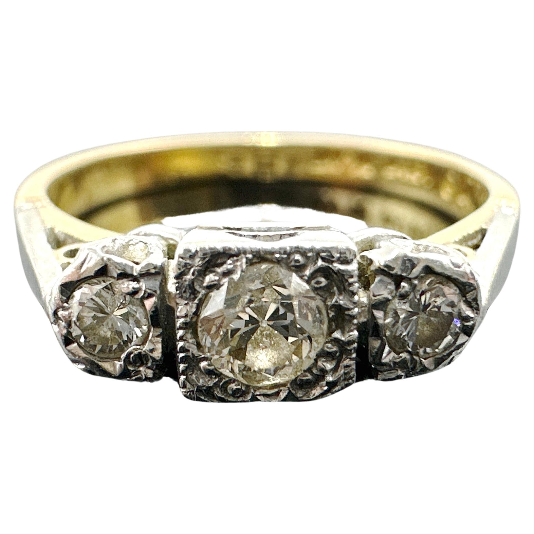 18k/PLATINUM Diamond Engagement Ring 0.27TCW For Sale