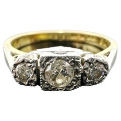 Vintage 18k/PLATINUM Diamond Engagement Ring 0.27TCW