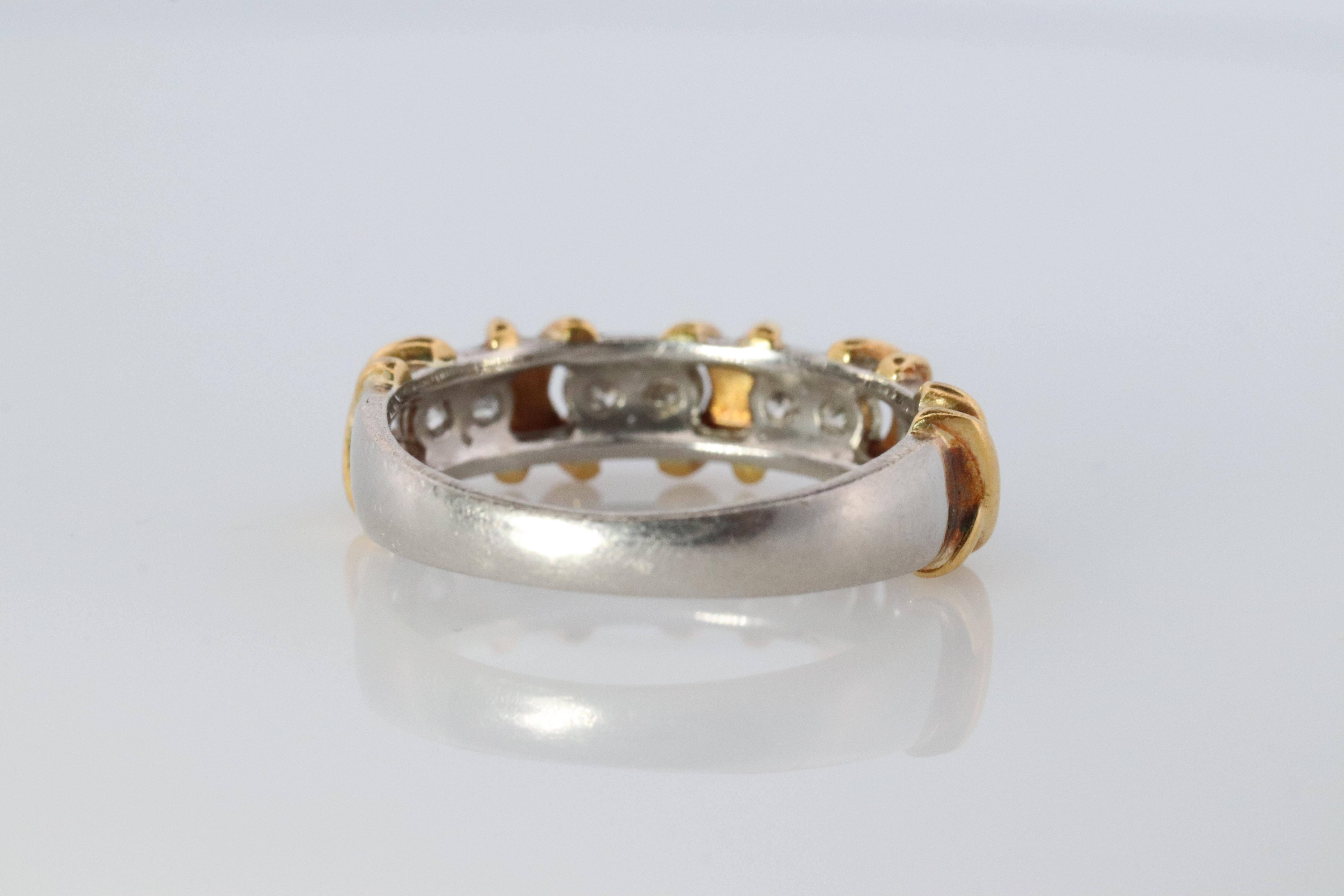 Modern 18k Platinum Diamond XOXO criss cross ring. 18k Yellow Gold Pt900 Infinity band