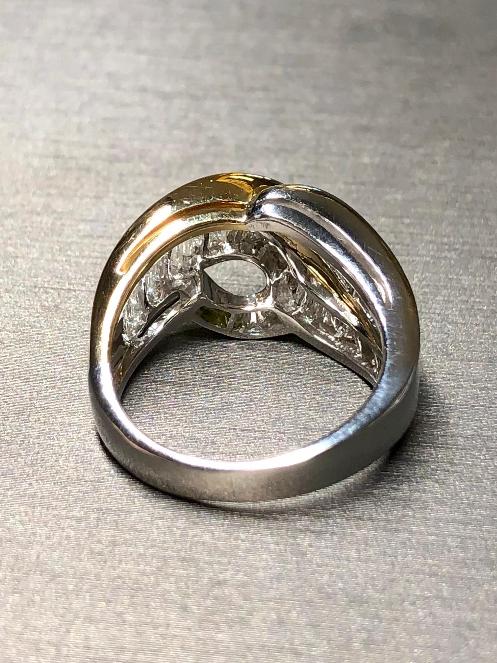 18 Karat Platin Großer Baguette-Diamant- Wave-Ring mit Kanalfassung 3,20 Karat G Vs (Baguetteschliff) im Angebot