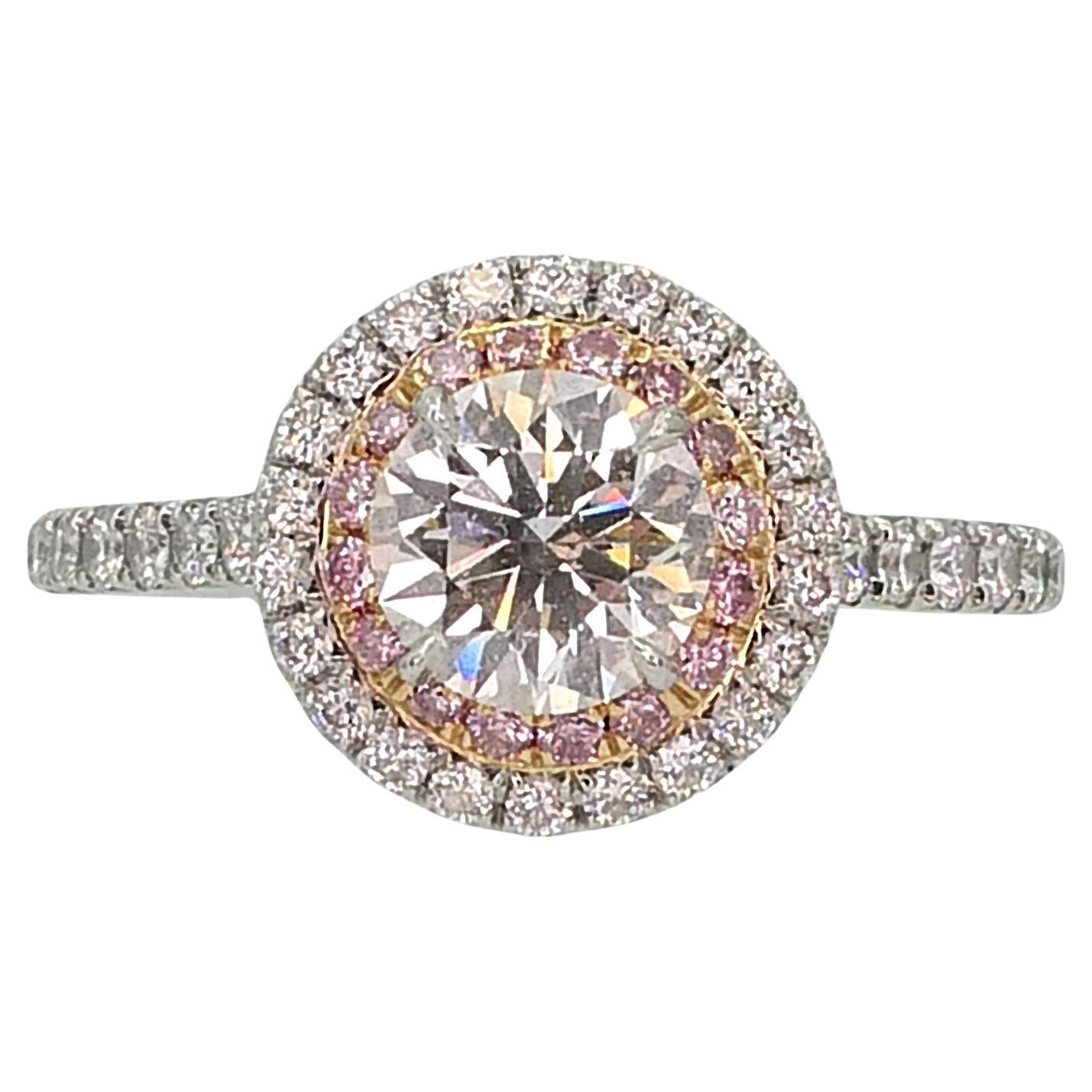 18k Platinum Tiffany & Co. Round Natural 1.14ctw Diamond Soleste Ring i15022 For Sale