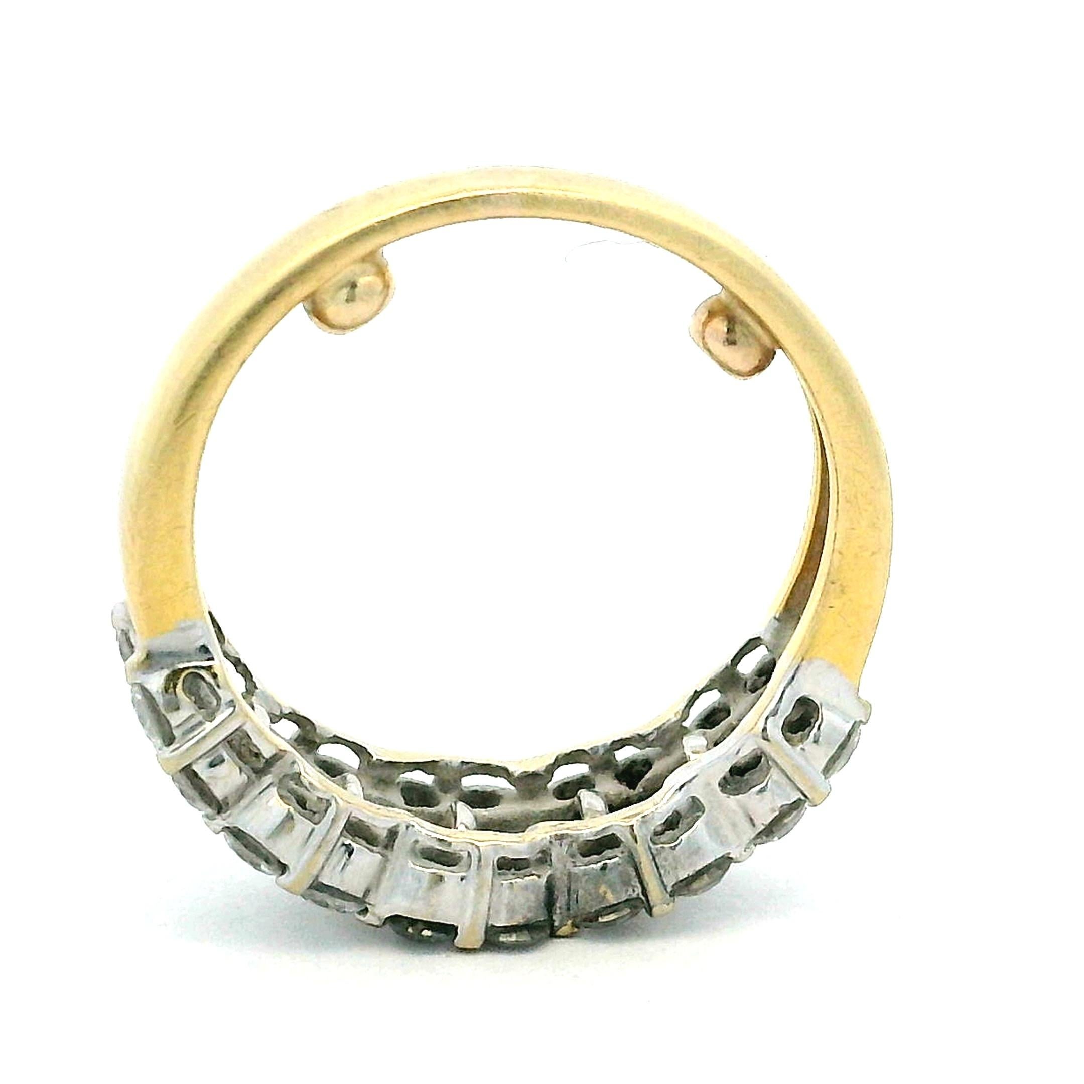 Fascia di diamanti bicolore in platino e 18 carati, misura 4 in vendita 4