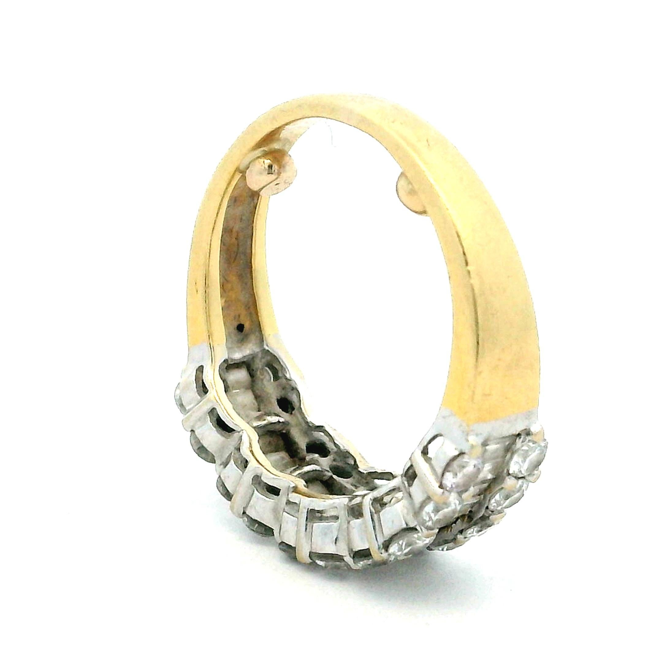 Fascia di diamanti bicolore in platino e 18 carati, misura 4 in vendita 5