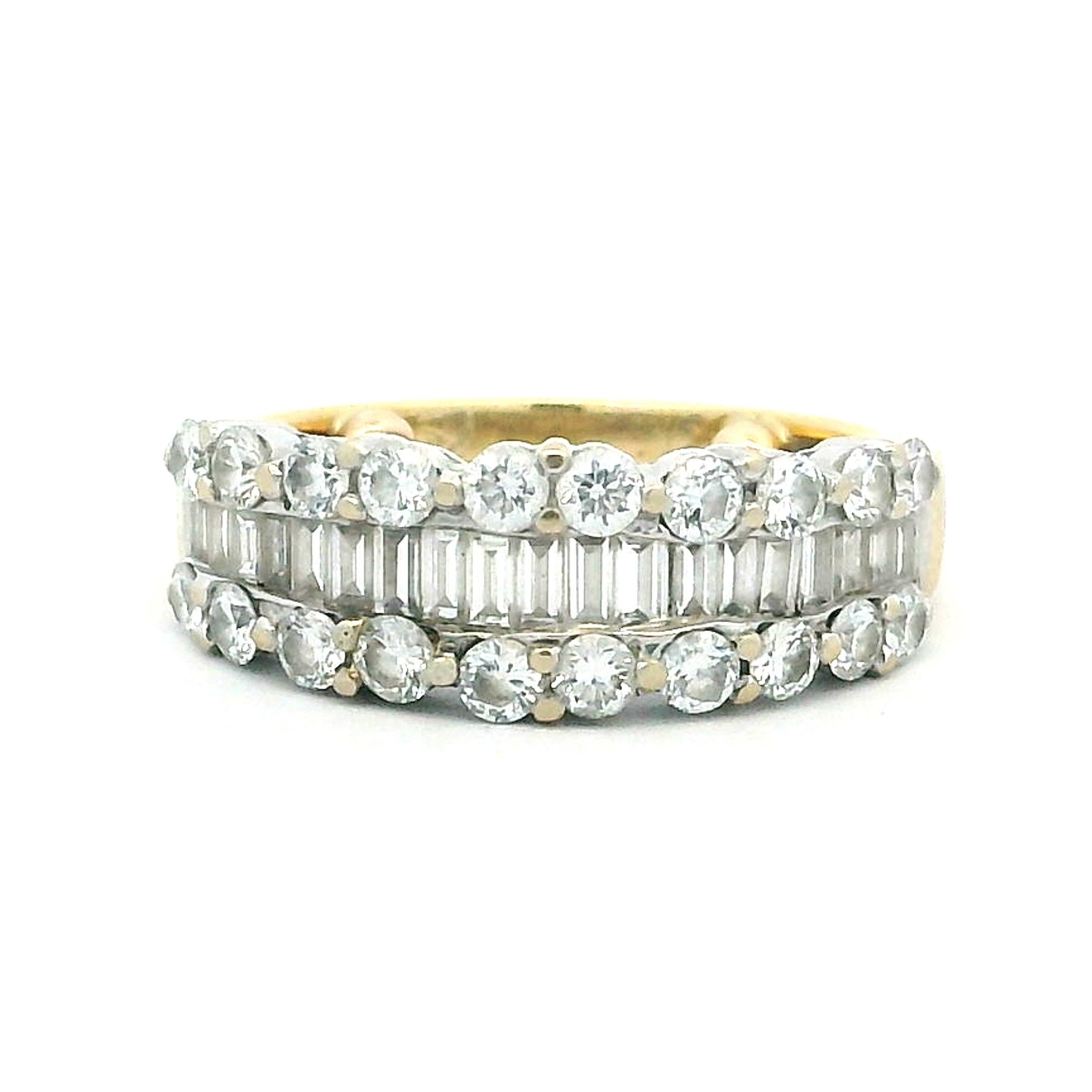Fascia di diamanti bicolore in platino e 18 carati, misura 4 in vendita 3