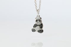 18k POMELATTO Charm. 18k Panda Bear Diamond Pendant Bracelet Charm and Necklace