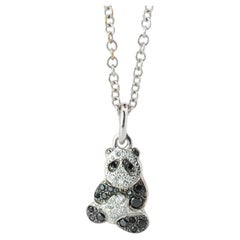18k POMELATTO Charm. 18k Panda Bear Diamond Pendant Bracelet Charm and Necklace